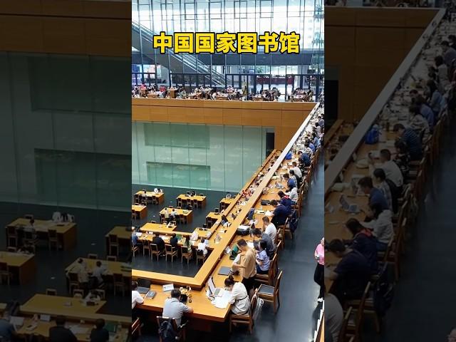 Reading and doing homework in the National Library of China