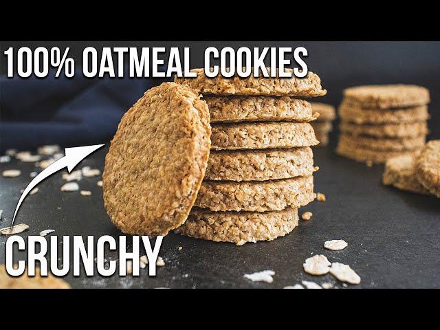 Super Easy Crunchy Oatmeal Cookies (with Olive Oil)