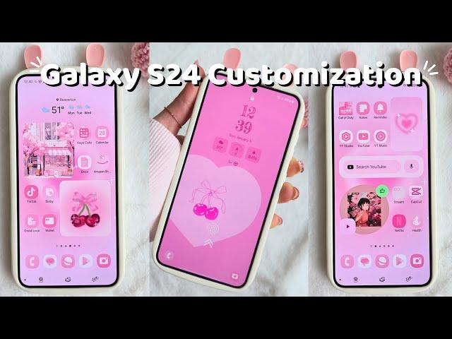 ️ Samsung Galaxy S24 ️ | Aesthetic Customization 🩷 (ASMR)