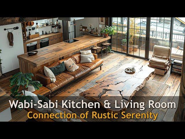 Harmonizing Spaces: Wabi-Sabi Kitchen Connection With Living Room