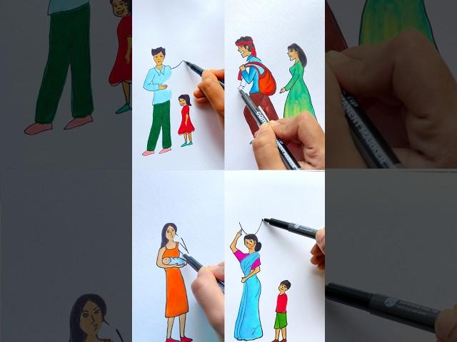 My 4 famous recent artworks . Which one best? #shorts #art #craft #drawing