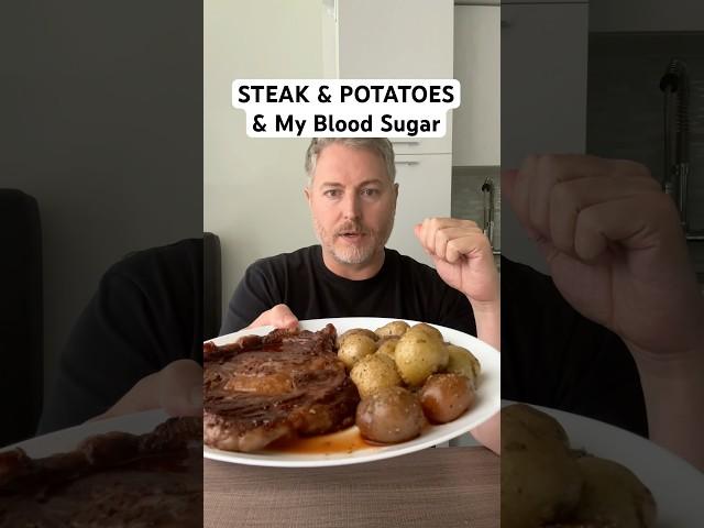 Steak and potatoes and my blood sugar.  ￼#bloodsugar #glucose #insulinresistant1 #steakandpotatoes