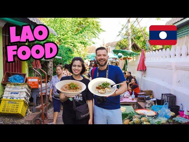 LAOS STREET FOOD  Epic Morning Market Breakfast Tour in Luang Prabang with  @2Feet1Camera