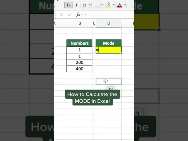 How to Calculate MODE in Excel! #excel #microsoftexcel