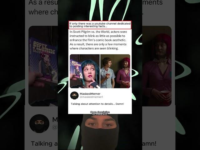 in Scott Pilgrim vs  the World, actor had to blink as little as possible