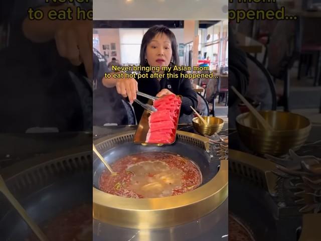 NEVER BRINGING MY ASIAN MOM TO EAT HOT POT AFTER THIS HAPPENED #shorts #viral #mukbang