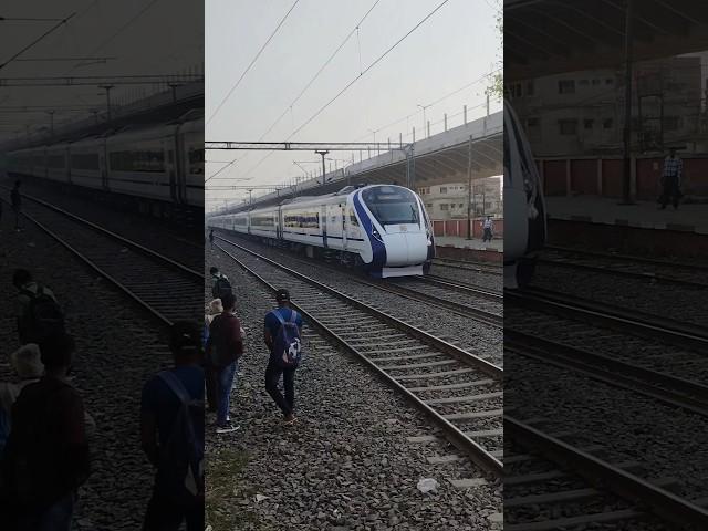 Dangerous Overtake By Vande Bharat Express . #youtube #youtubeshorts #trending #railway #yt