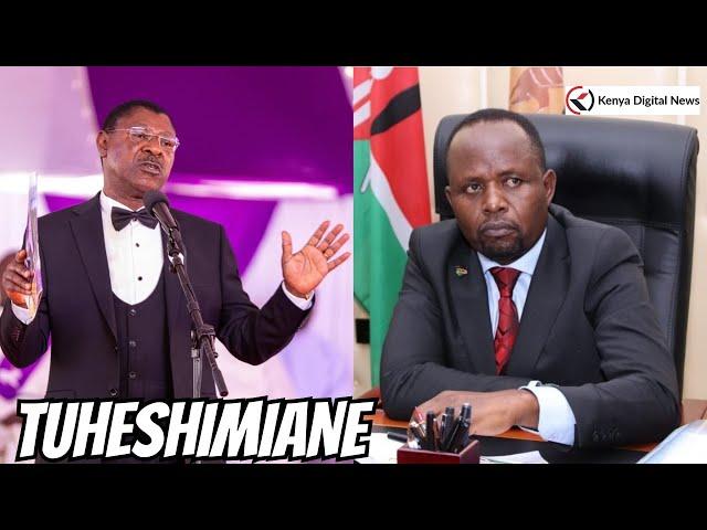 TUHESHIMIANE! Wetangula blasts Natembeya infront of Ruto during his mother's funeral service!!