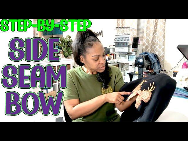 HOW TO MAKE A SIDE SEAM BOW EMBROIDERY SHIRT WITH GLITTER HTV APPLIQUE