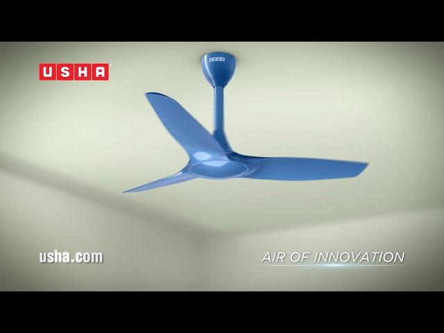 USHA Heleous 1220mm Premium BLDC Ceiling Fan with Rust Free ABS Blades and RF Remote (Imperial Blue)