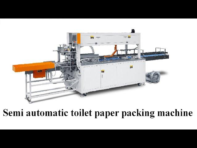 Semi automatic toilet tissue paper multi rolls packing machine