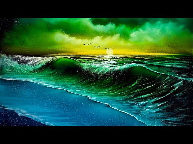 Sunrise Seascape Tutorial #LIVEArt #OilPainting #FreeTutorial #PaintWithJosh #BobRoss