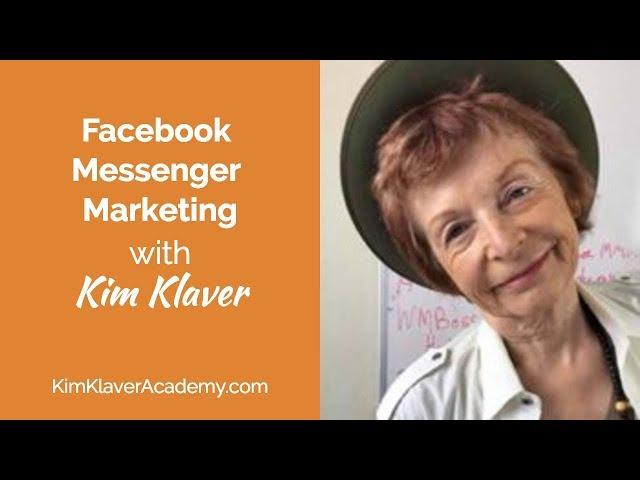 Facebook Messenger Marketing - No Paid Ads, No Chatbots. MORE: https://KimKlaverClass.com/