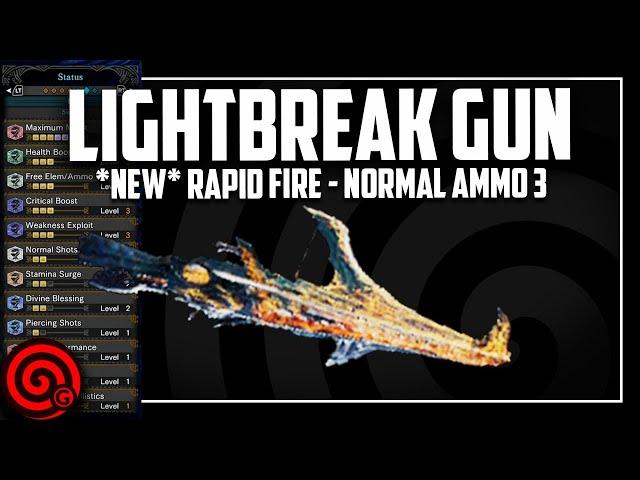 Rapid Fire Normal Ammo 3 HITS DIFFERENT - Lightbreak Gun | MHW Iceborne