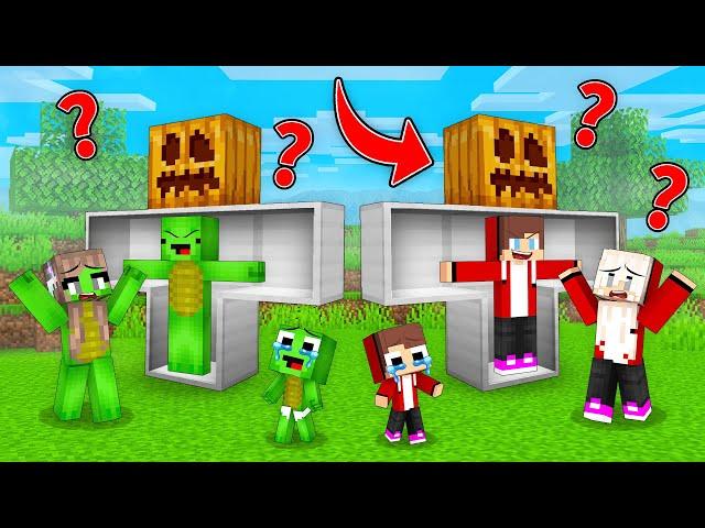 JJ and Mikey Hide Inside Golem To Prank Families in Minecraft (Maizen)