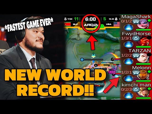 TEAM USA Sets New World Record!!  FASTEST GAME EVER IN THE HISTORY OF MLBB!!!