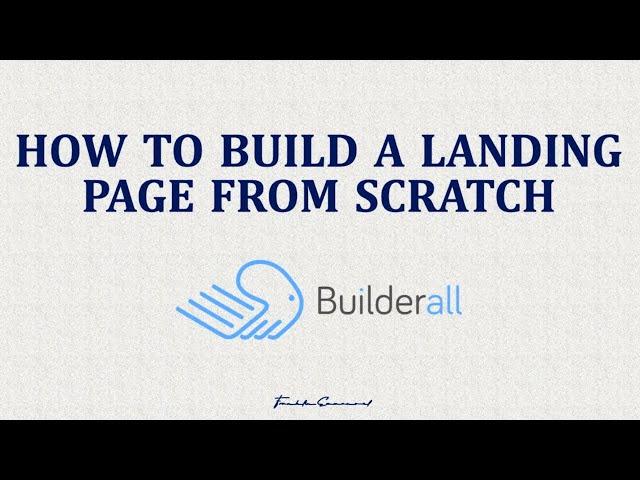 STEP BY STEP: CREATE A LANDING PAGE WITH BUILDERALL | SALES FUNNELS WITH BUILDERALL