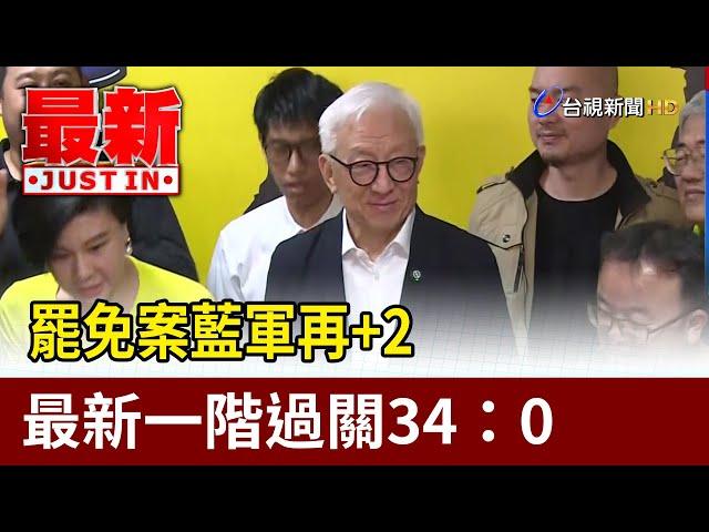 罷免案藍軍再+2 最新一階過關34：0