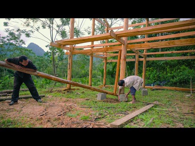 Country Boy and Single Old Man Create a 2-Story Wooden House And the joy of the boy Tarzan