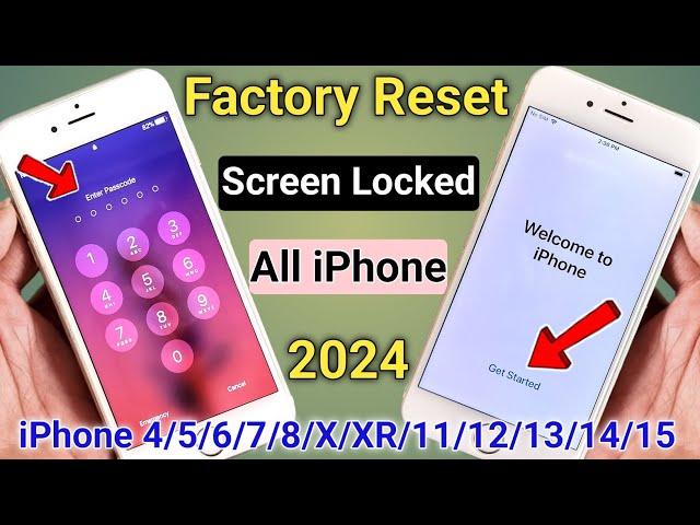 How To Factory Reset Screen Locked iPhone 4/5/5s/6/6s/7/8/8+ Without Pc & iTunes ! Erase iPhone