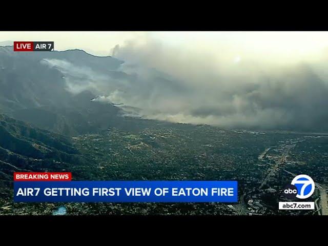 LIVE: First aerial views of wildfires burning throughout Southern California