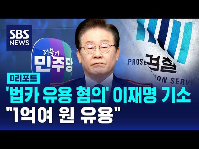 '법카 유용 혐의' 이재명 기소…"1억여 원 유용" / SBS / #D리포트