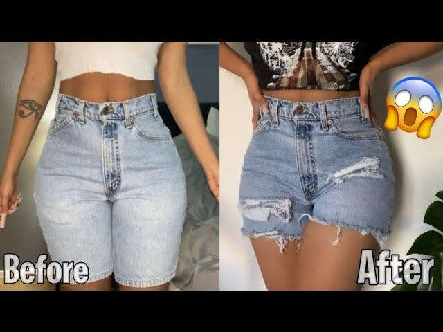 DIY DISTRESSED JEAN SHORTS | EASY HOW TO