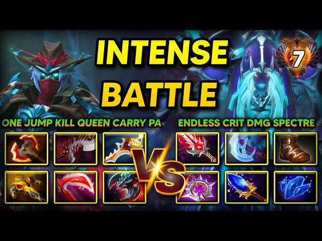 INTENSE CARRY BATTLE | ONE JUMP KILL PHANTOM ASSASSIN VS. ENDLESS CRIT DAMAGE SPECTRE | 7.37e DOTA 2