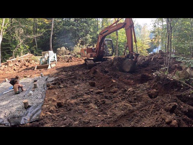 Site work for off-grid cabin