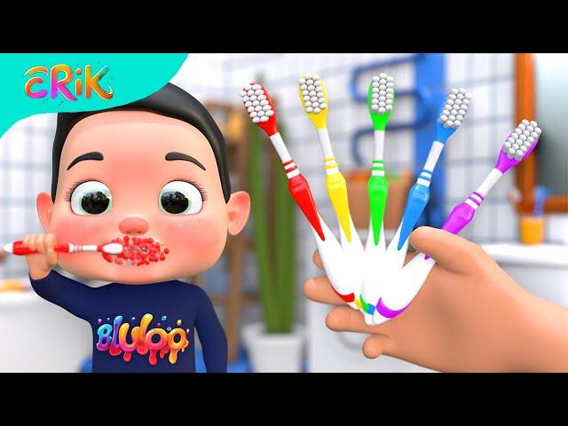 5 Finger Family Good Habits tooth brush routine Song | BluLoo Nursery Rhymes & Kids Songs