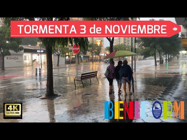 Benidorm, tormenta del 3 de Noviembre, Costa Blanca, España.