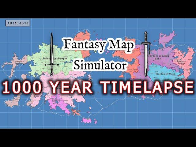 1000 Year Timelapse in Fantasy Map Simulator