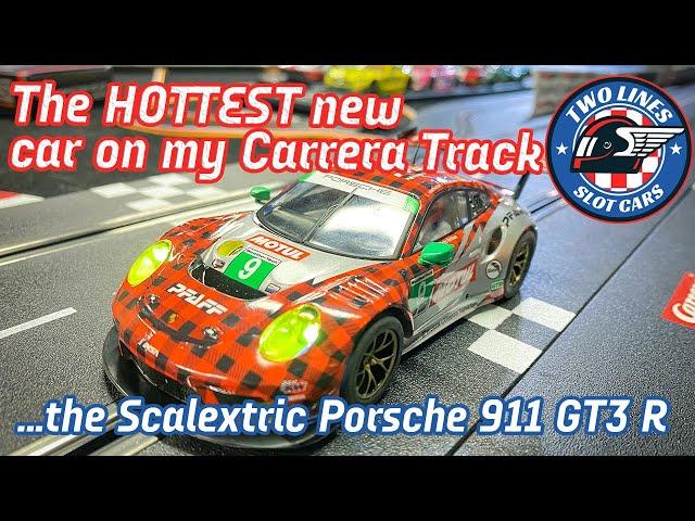 The HOTTEST new car on my Carrera Track... the Scalextric Porsche 911 GT3 R!