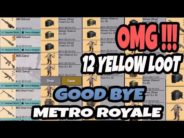 EVERYWHERE YELLOW- AMAZING YELLOW LOOT - LAST GAME - PUBG METRO ROYALE CHAPTER 13