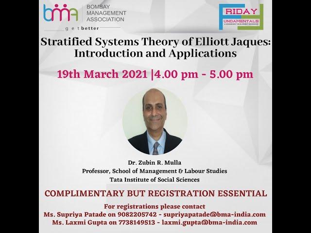 Stratified Systems Theory of Elliott Jaques: Introduction and Applications by Dr. Zubin R. Mulla