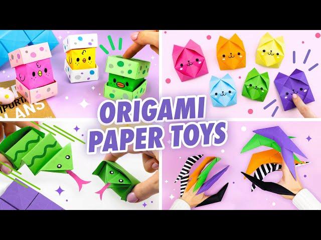 Origami Paper Crafts & Toys | Paper Bird, Snake, Pop It Cat & Dragon Claws