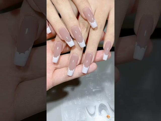 ⏩French Nail idea at home #nails #nailart #naildesign