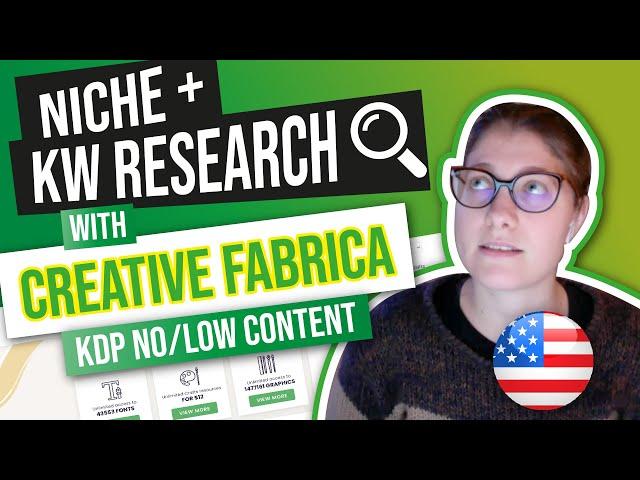 Niche & KW Research for Amazon KDP No/Low Content Books with Creative Fabrica | Self Publishing Tips