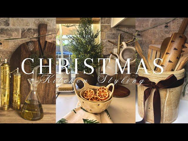 | *NEW* Christmas Decorate With Me | Neutral Kitchen Styling | 2024 Christmas Decorating Ideas |