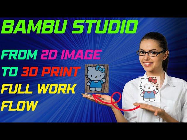 Bambu Studio project 2d image to 3d print with bonus (Full Work Flow)