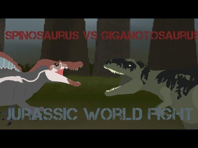 JWD Giganotosaurus vs JP 3 spinosaurus sticknodes fight (Jurassic world dominion animation)