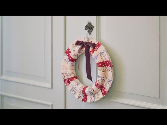 Wreath of patchwork fabric - DIY by Søstrene Grene