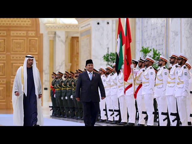 Presiden Prabowo Disambut Upacara Kenegaraan di Qasr Al Watn, Abu Dhabi, 23 November 2024