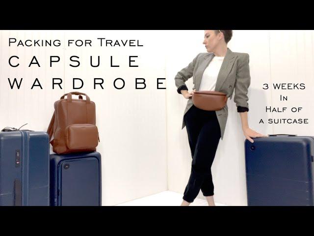 A Travel CAPSULE WARDROBE method for packing - 3 weeks in half a suitcase - Travel Outfits