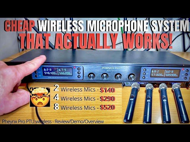 AFFORDABLE Wireless Microphone System - Phenyx Pro PTU7000A - 4 Mics for only $290 