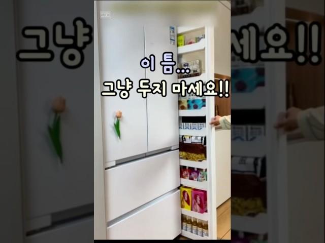 이 틈… 그냥 두지 마세요! 애매한 틈, 수납으로 변신시키세요!#수납꿀템 #살림템추천 #틈새수납장 #정리꿀팁 #쿠팡추천템 #인테리어쇼츠