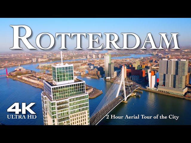 [4K] ROTTERDAM 2024  2 Hour Drone Aerial Relaxation Film UHD | THE NETHERLANDS NEDERLAND Holland