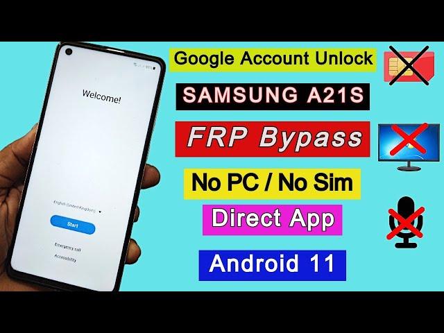 Samsung A21S FRP Bypass 2022 | Google Account Unlock/Remove FRP Lock Without PC Android 11