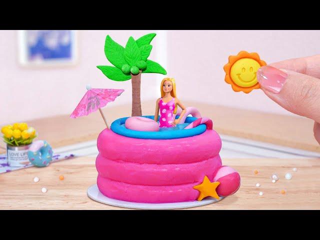 HI BARBIE  Wonderful Miniature Buttercream Pink Cake Decorating With Barbie  Mini Cakes Making