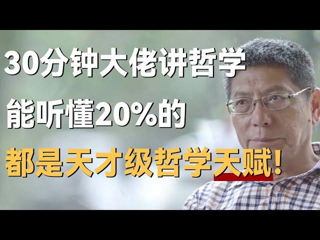 30分钟中国最大哲学家讲哲学，能听懂20%的内容，你就拥有天才级哲学天赋！